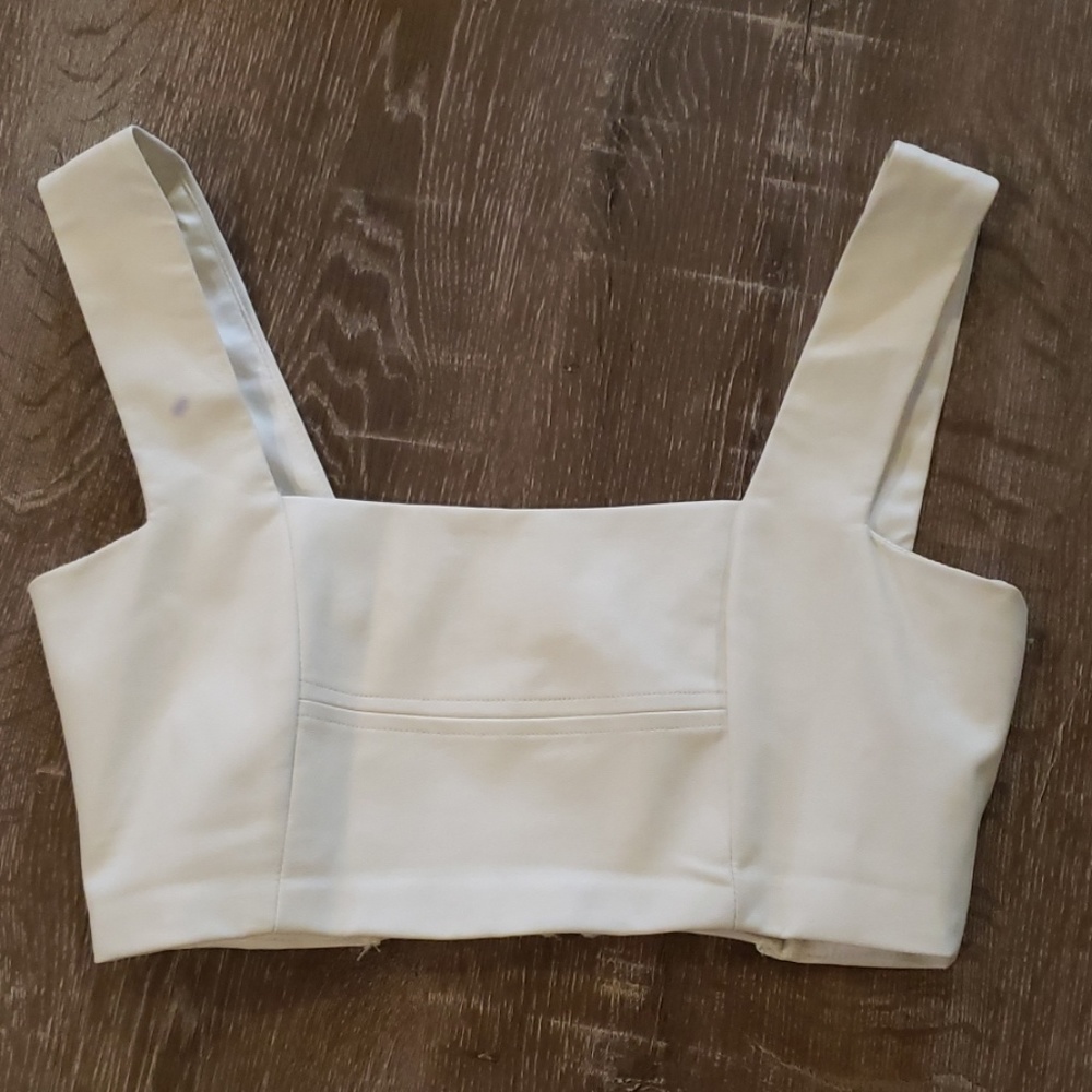 Leather cropped top